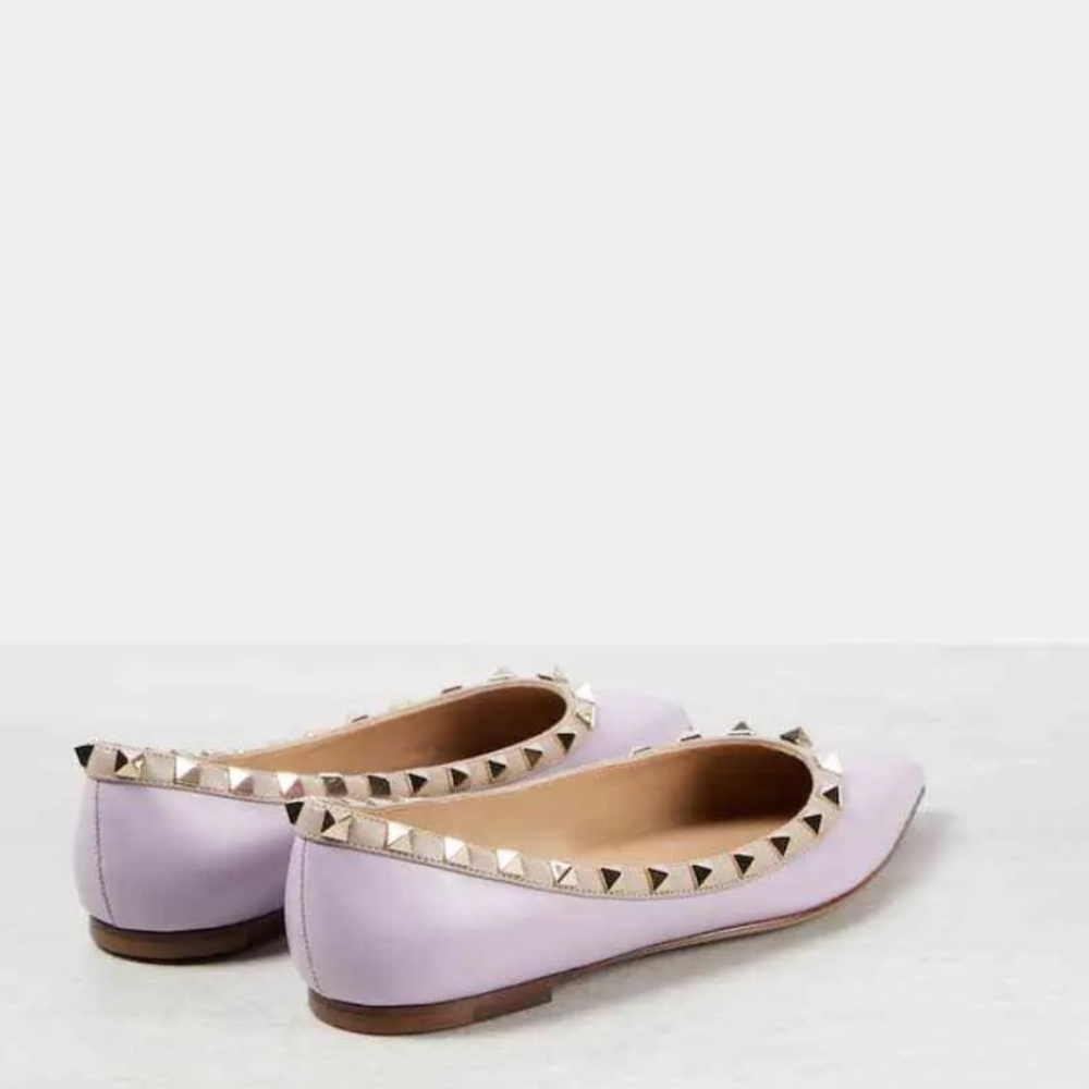 Valentino Lilac Studded Flats size 8 authentic - Picture 3 of 12